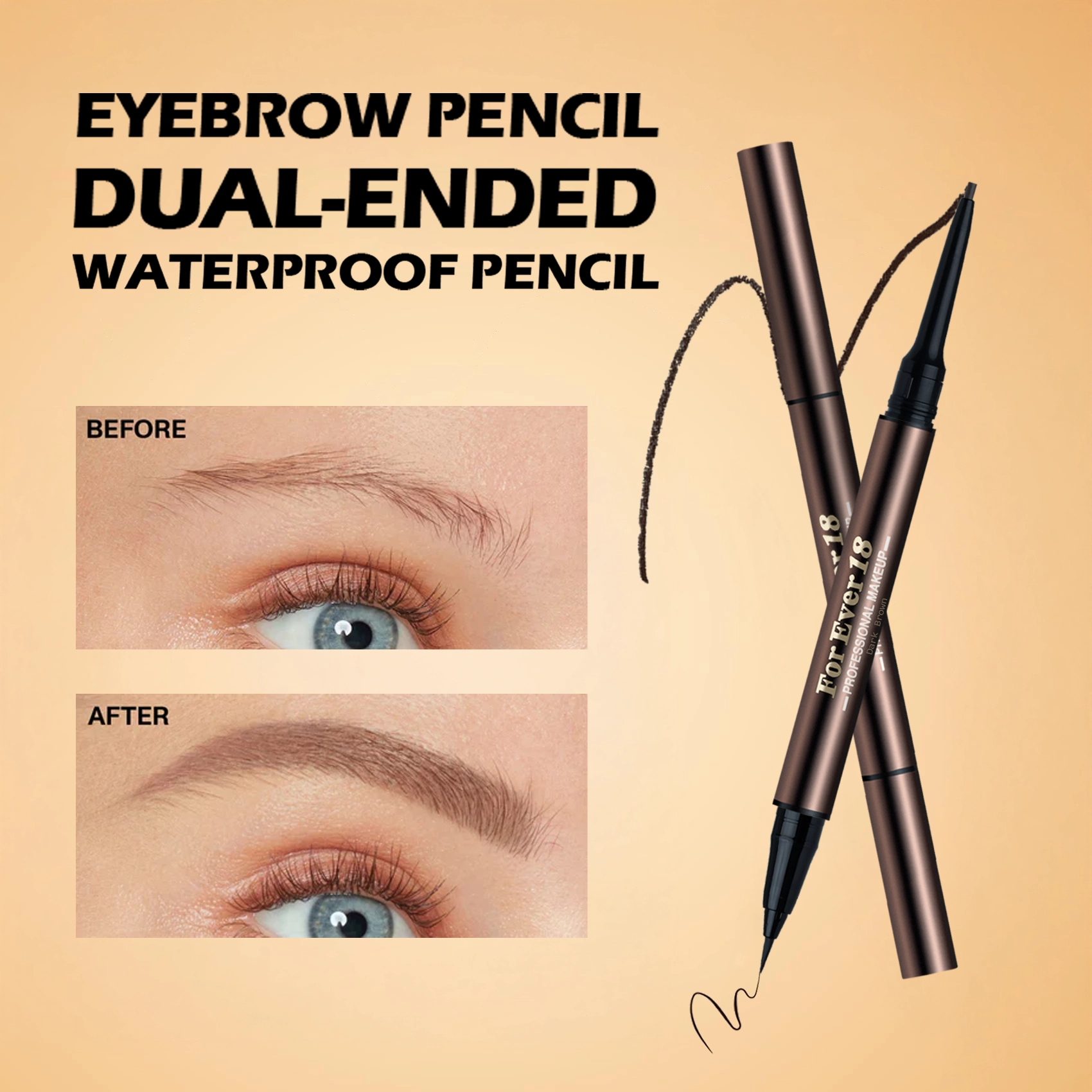 Dual Eyebrows Waterproof Pencil